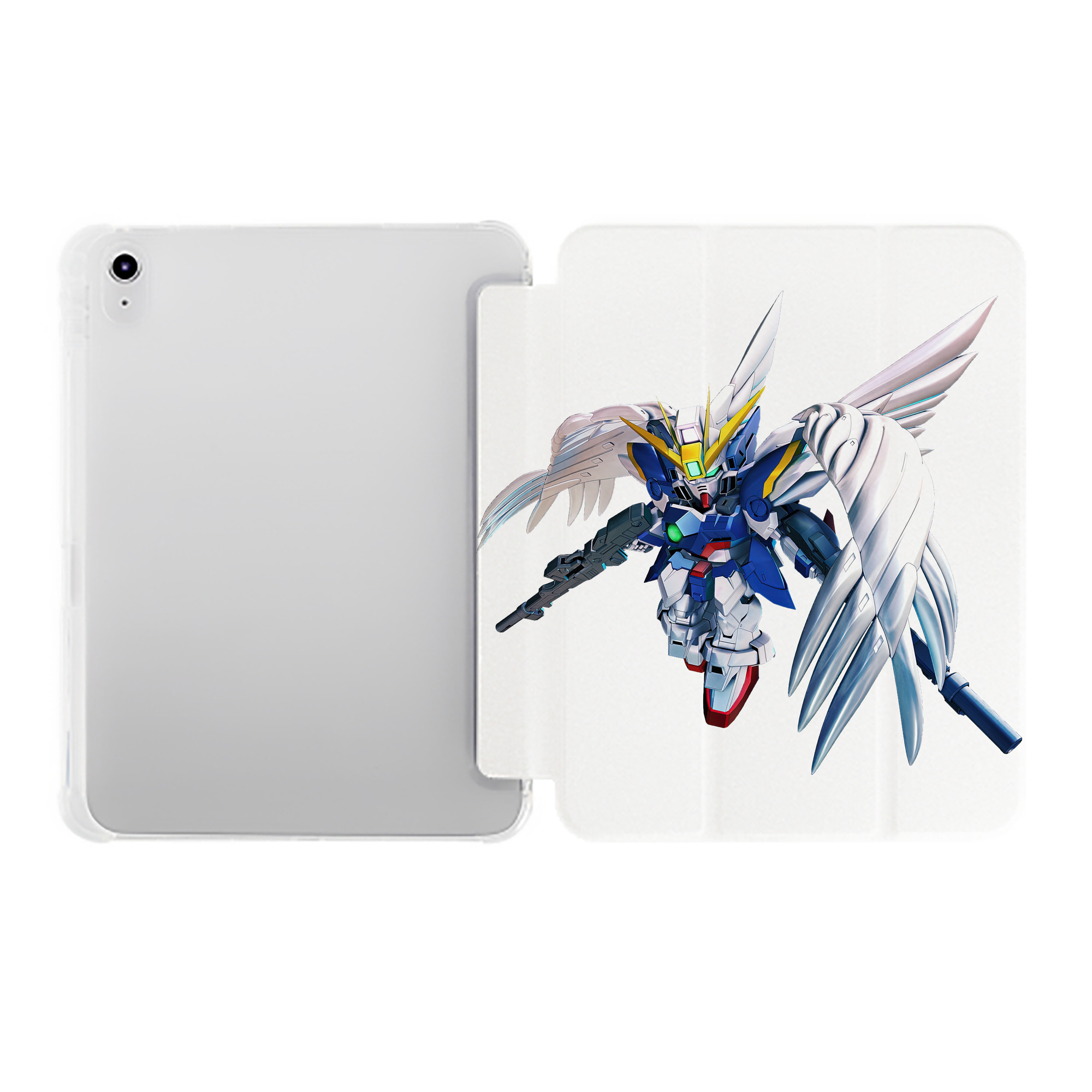 （画像用） 機動戦士ガンダム Mobile Suit Gundam IPad ケース ペン収納付き 三つ折りスタンド PUレザー×シリコン 対応機種9.5/10.5/10.9インチ